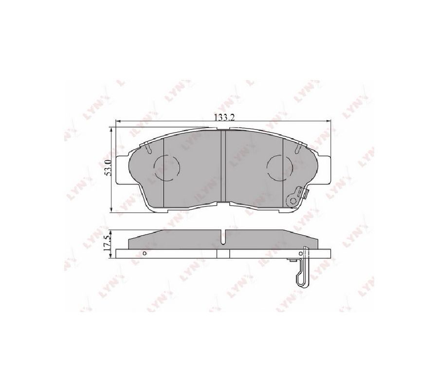 LYNXautoBD7516КолодкитормозныедисковыепередниеTOYOTACorolla(E10)/Camry(V10/V20)/Rav4(A10)