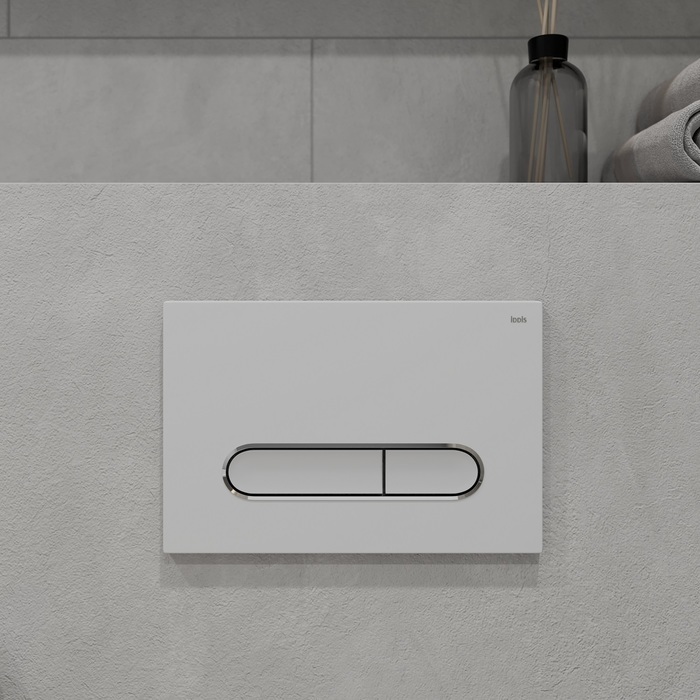 Фото товара на маркетплейсе ozon Кнопка смыва для инсталляции IDDIS, ABS-пластик, белая матовая, Unifix, UNI01WCi77