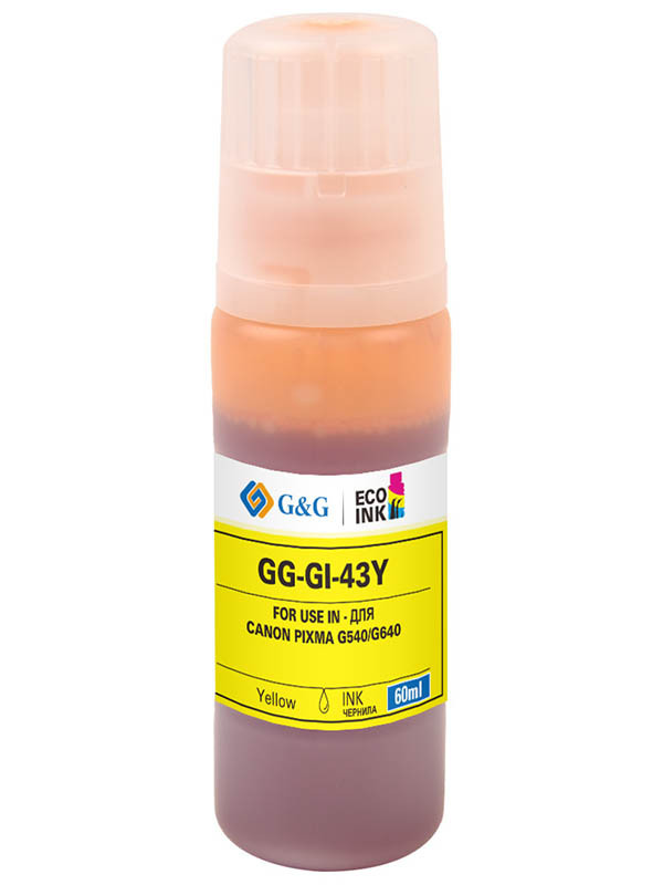 Чернила g540. Чернила для принтера Canon PIXMA g640. Чернила g&g "gg-t6734y" желтый. Gi-43