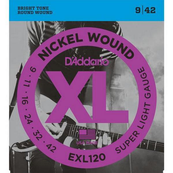 Струны D'Addario Nickel Wound 9-42 (EXL120XL). Оригинальные, США!