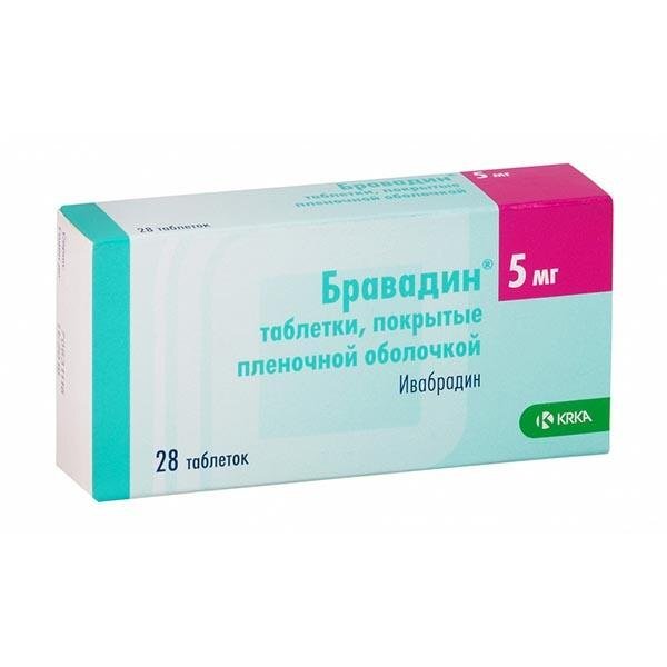 Бравадин таблетки п/о плен. 5мг 28шт