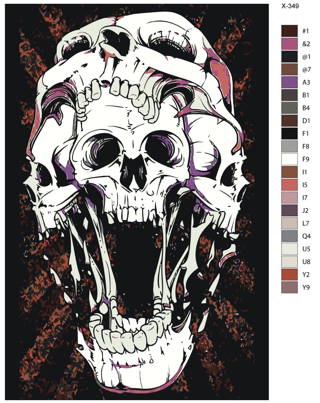 Картина по номерам череп