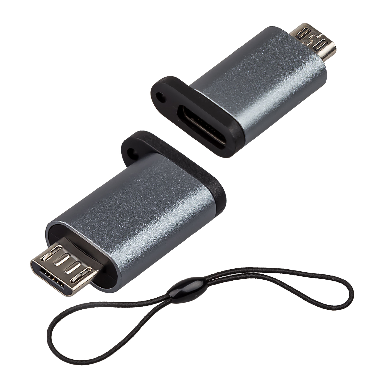 Адаптер OTG / Переходник Micro USB на Type-C / Micro USB (Выход / Папа /  Штекер) - Type-C (Вход / Мама / Гнездо) / Для зарядки и передачи данных  кабелем с выходом (