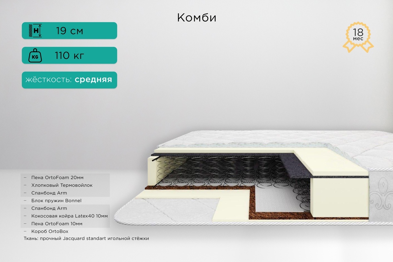 комби слим матрас пружинный
