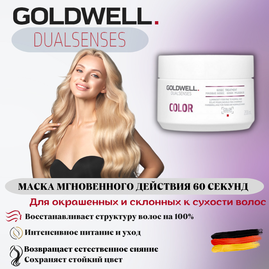 Маска для волос goldwell dualsenses sun reflects after-sun 60sec treatment