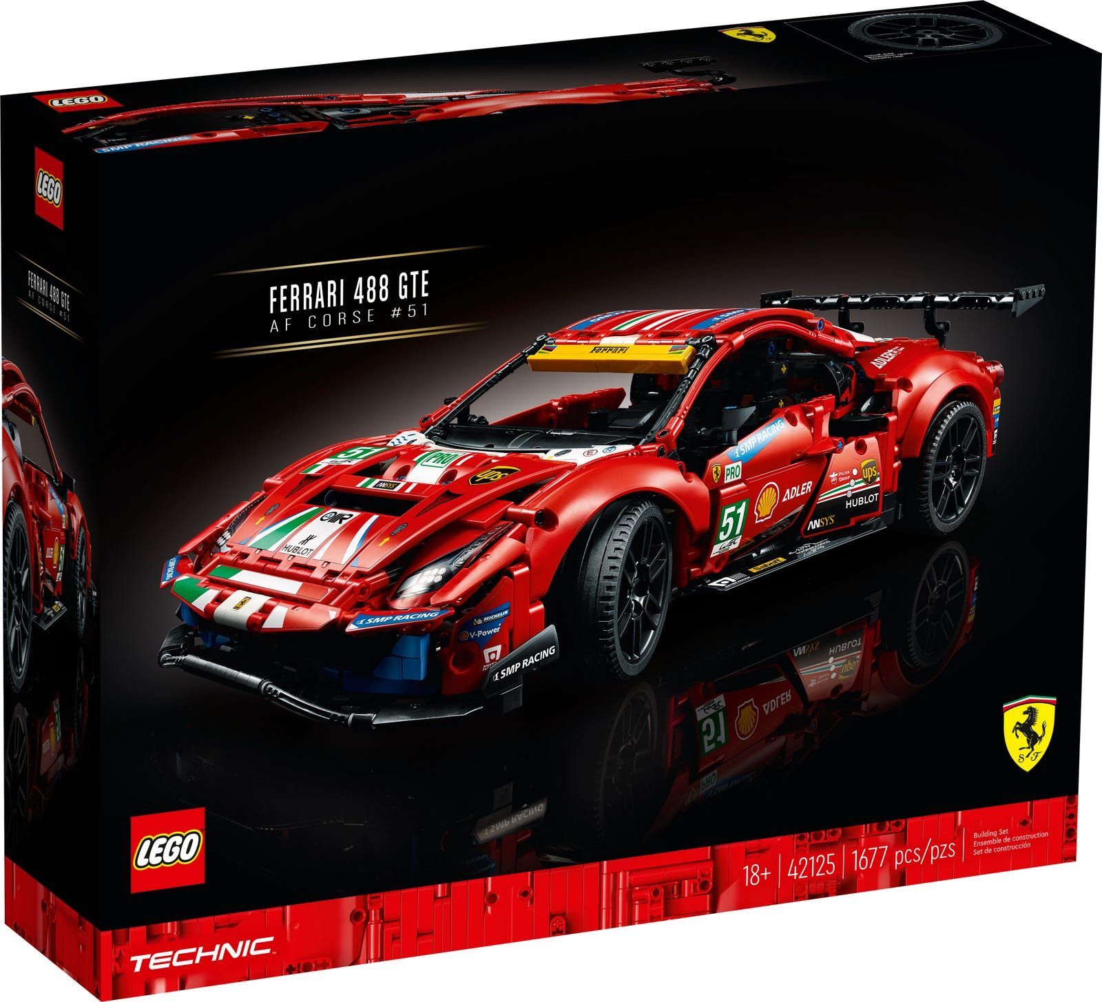 Конструктор LEGO 42125 Technic - Ferrari 488 GTE AF Corse 51 - купить с  доставкой по выгодным ценам в интернет-магазине OZON (1188956717)