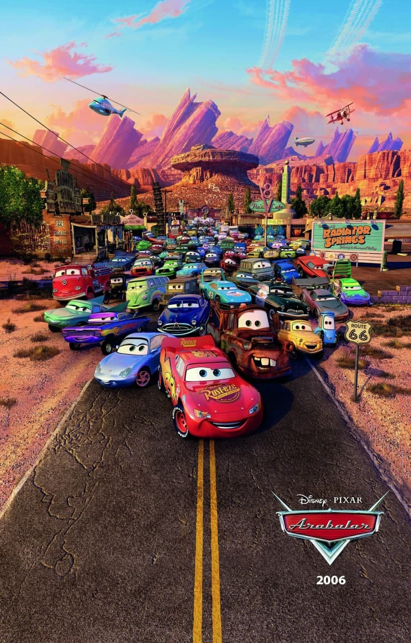 плакат, постер Тачки (Cars, 2006г). На бумаге размер 42х60см