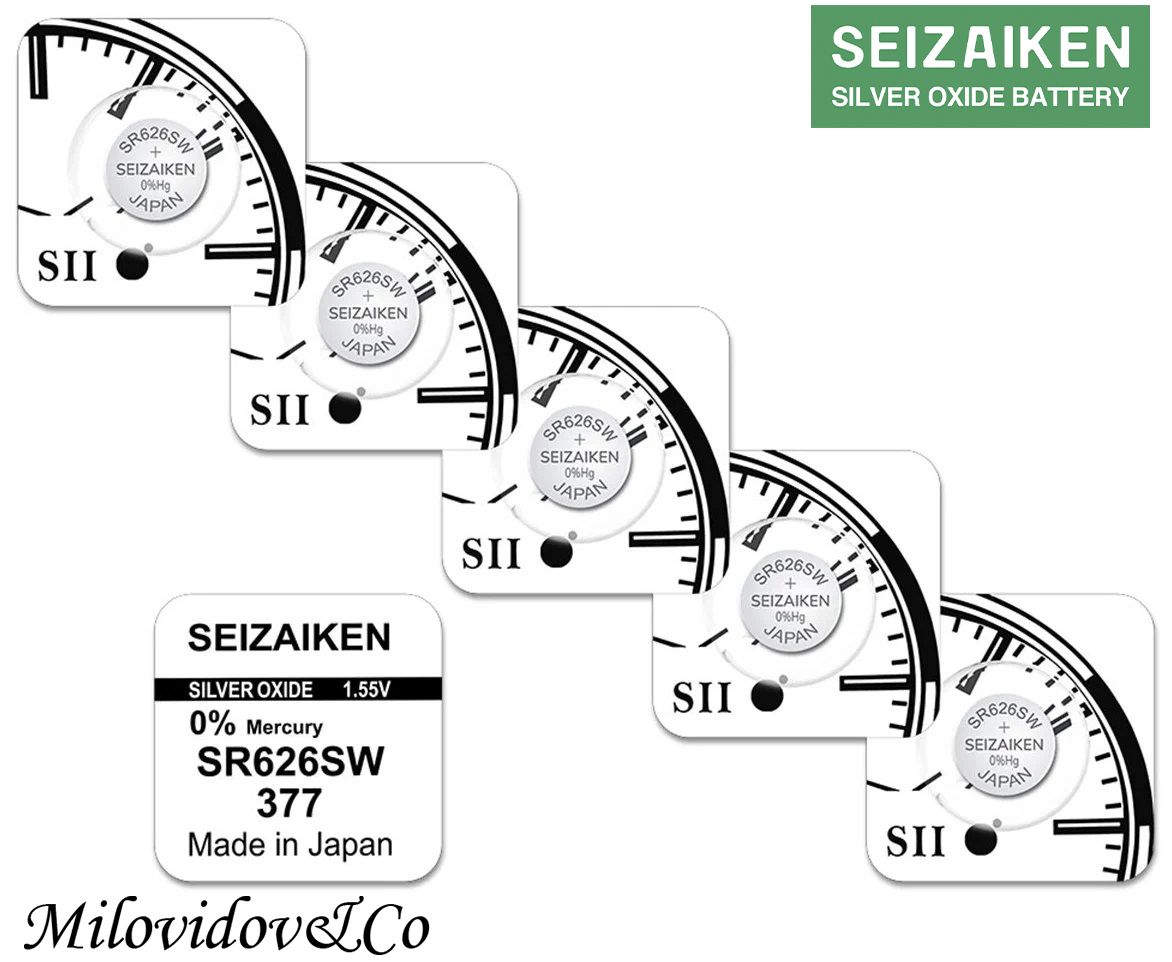 seizaikenБатарейка376,377(SR66,SR626),Оксид-серебряныйтип,1,55В,5шт