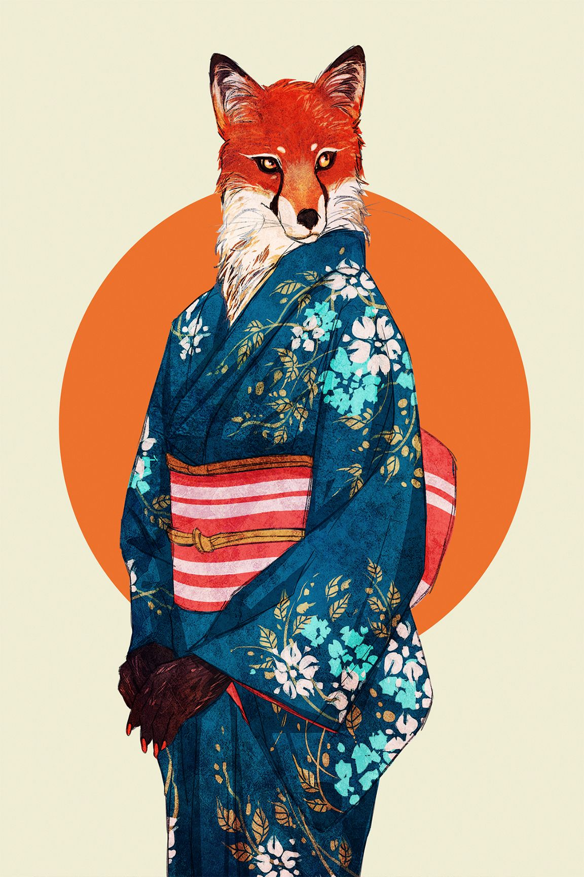 Лиса в кимоно
