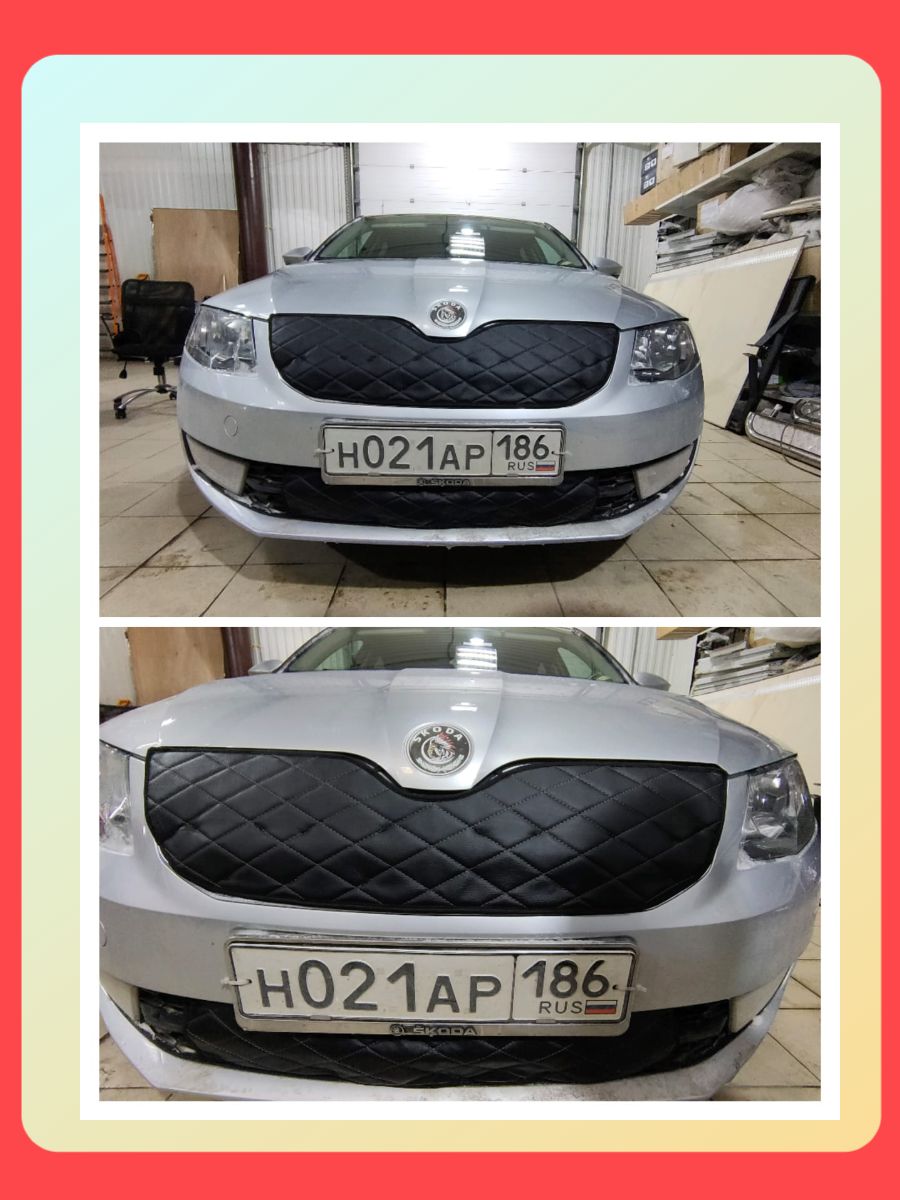 Утеплитель радиатора для Skoda Octavia A5 2008 -2013 Шкода Октавия А5