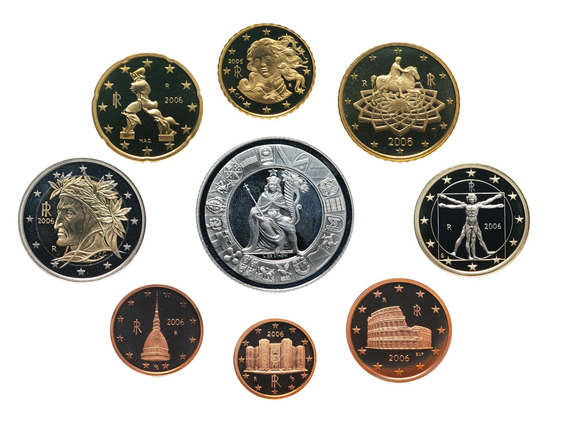 евро монеты по странам каталог фото