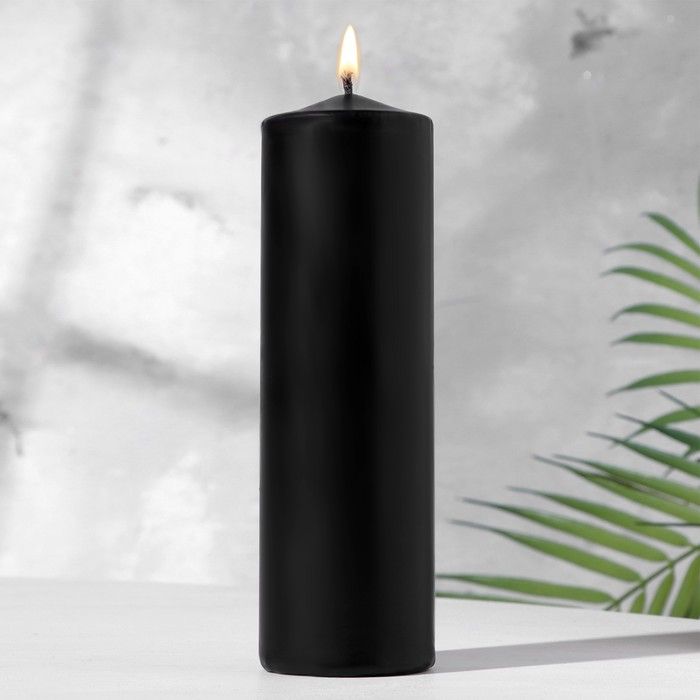 Свеча-цилиндр, 6*19 см, 425 г, 25 ч, черный