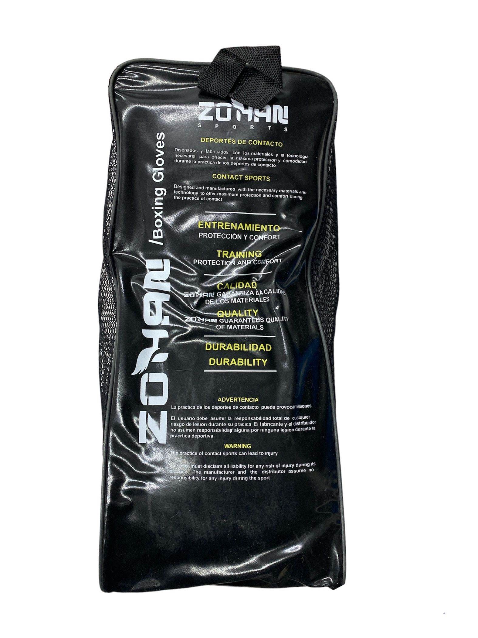 Боксерские перчатки ZOHAN, натуральная кожа, 14 унций, черные - фото 3