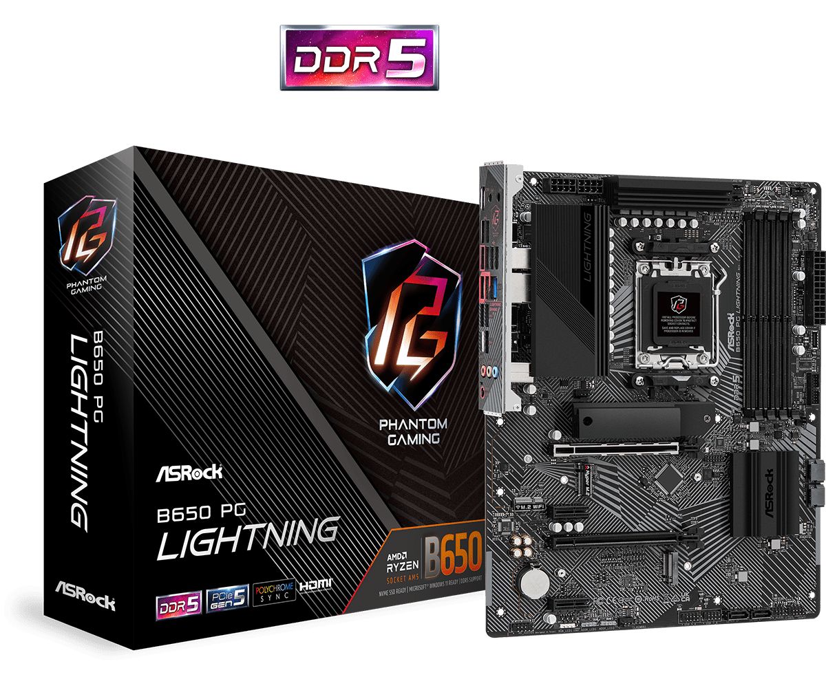 МатеринскаяплатаASRockB650PGLIGHTNINGDDR5