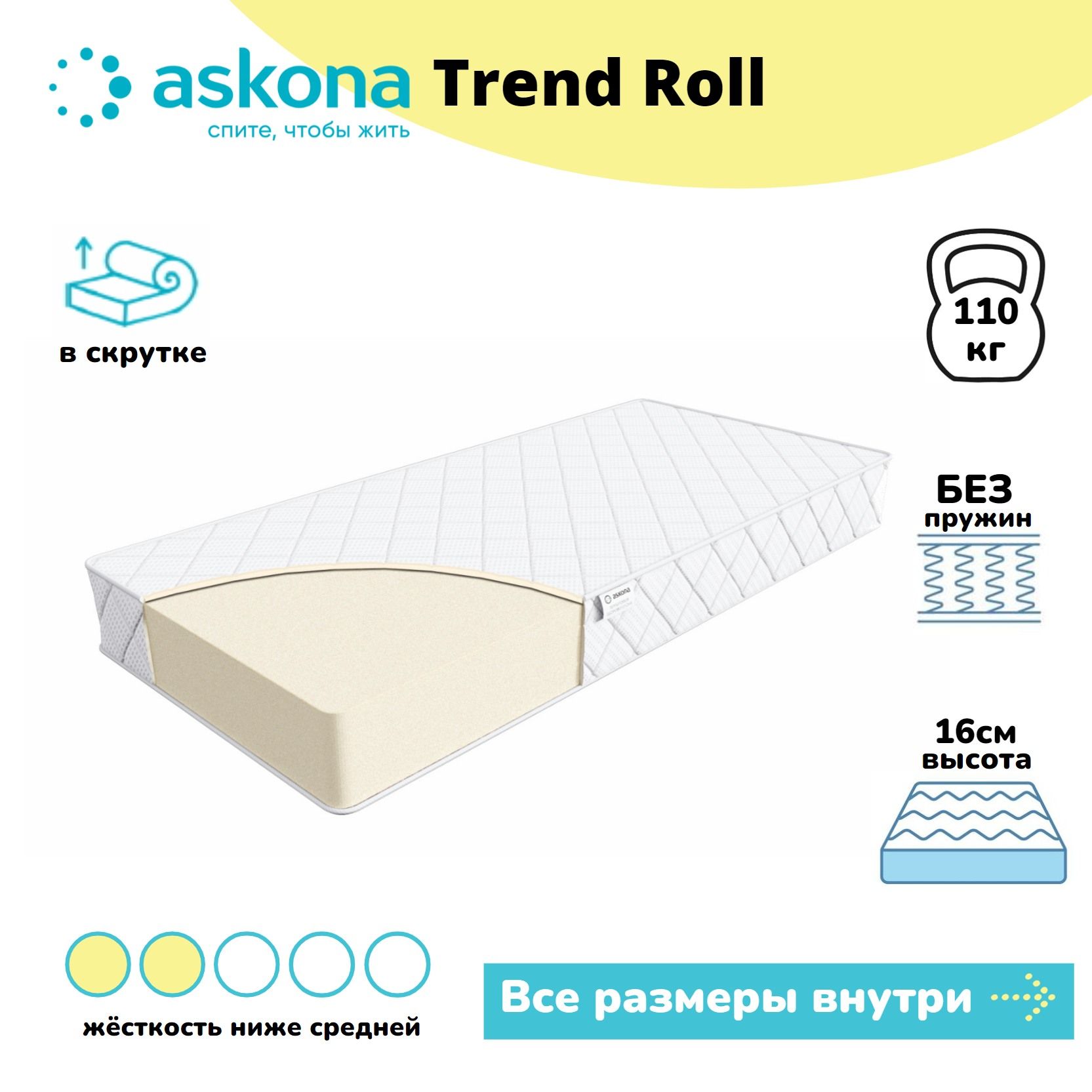 матрас анатомический askona trend roll