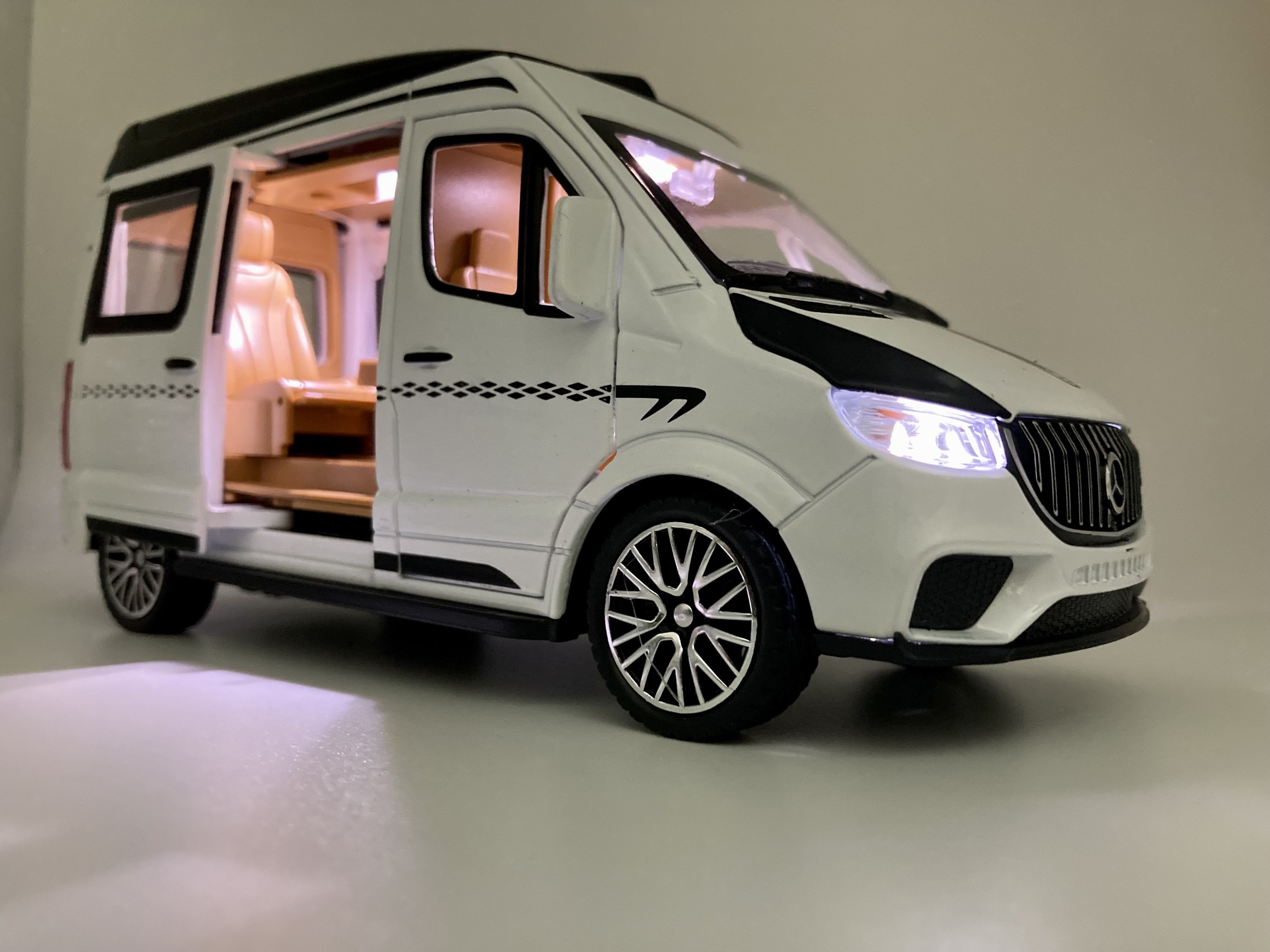 Металлическая машинка модель Mercedes-benz sprinter Мерседес спринтер 1:24  20 см Белый - купить с доставкой по выгодным ценам в интернет-магазине OZON  (826196574)