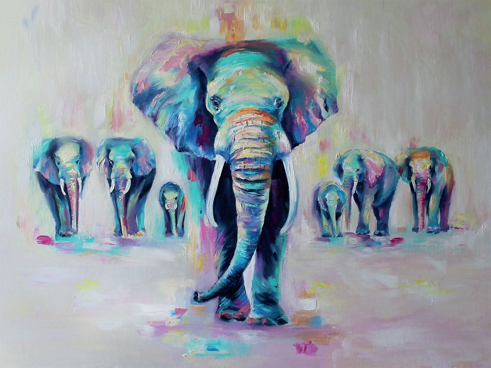 Картина слоны