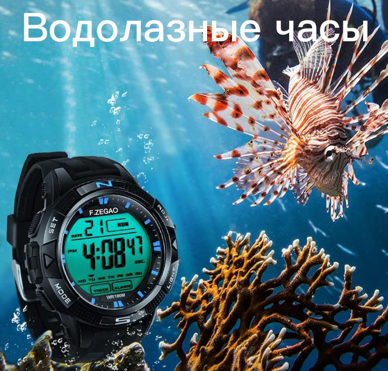 F.ZEGAOСпортивныечасыF.ZEGAOWR100,цветбелый,синий