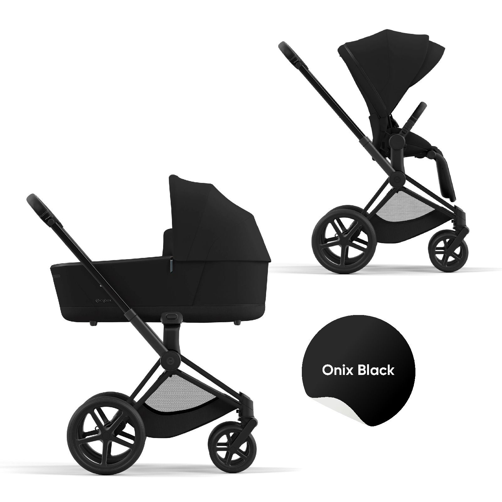 Cybex Priam 4.0 stroller 2 in 1 • Onyx Black • chassis Chrome