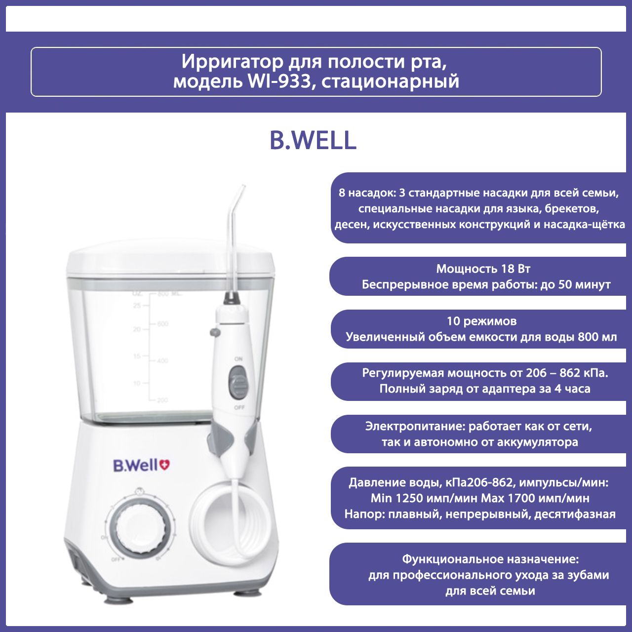 Ирригатор b well wi 933