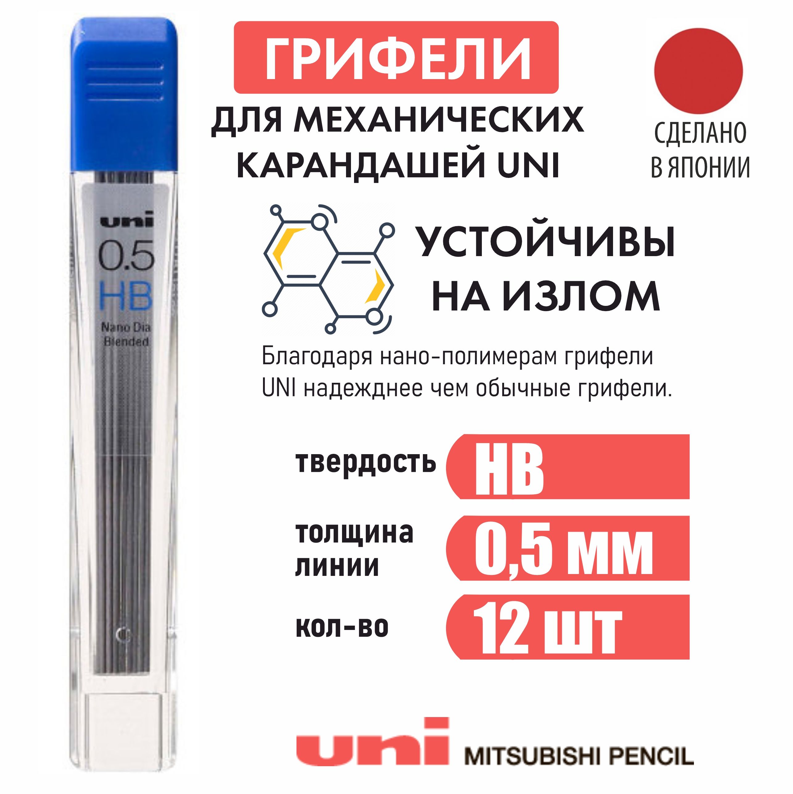Толщина грифеля карандаша