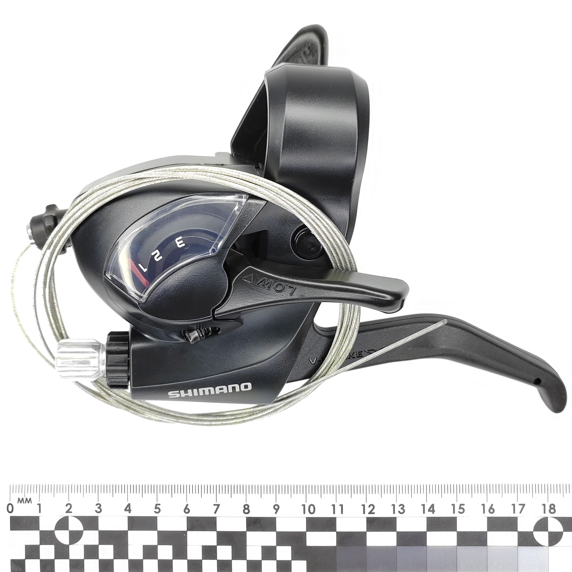 Shimano Шифтер ручка тормоза ST-EF41, серия Tourney, 3 скорости, под левую руку, трос 180 см, черный — Товары для велоспорта