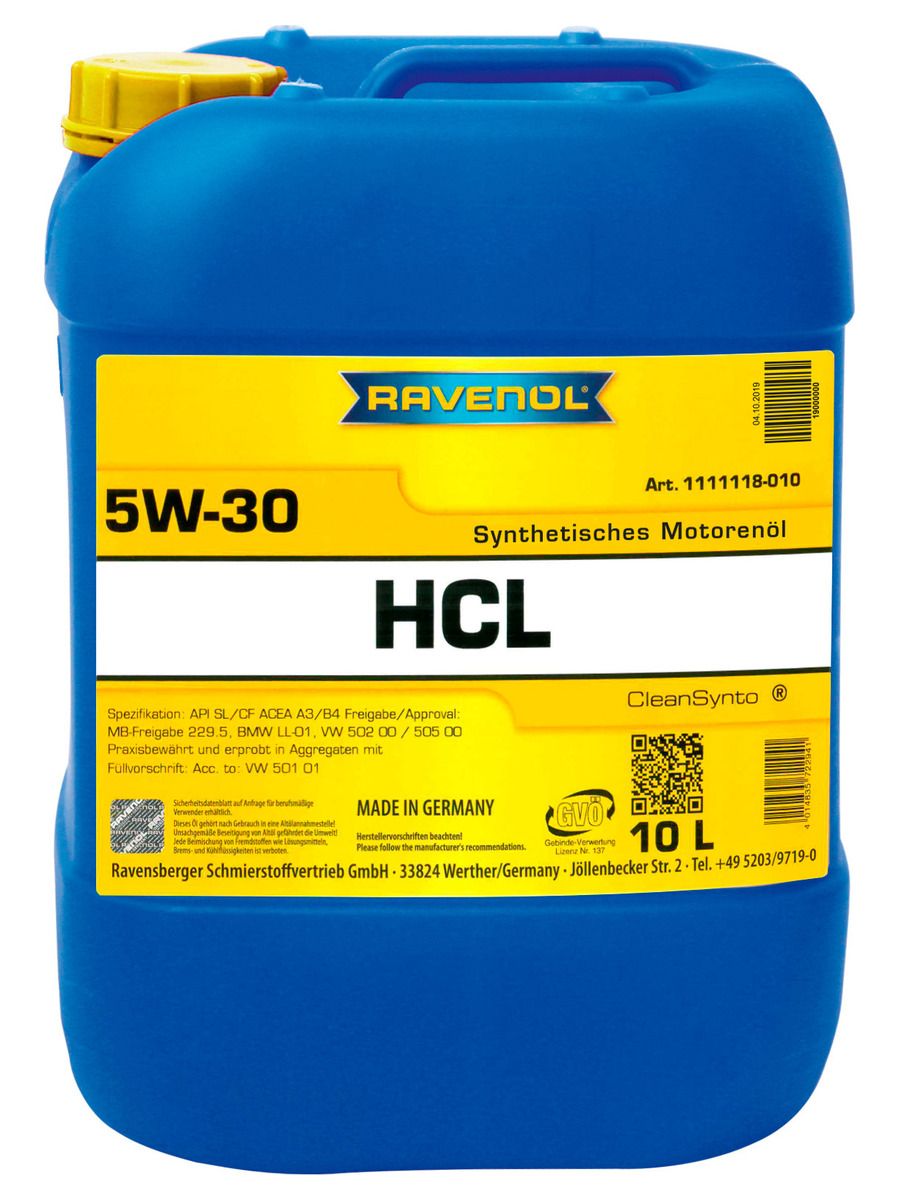 RAVENOLHCL5W-30Масломоторное,Синтетическое,10л