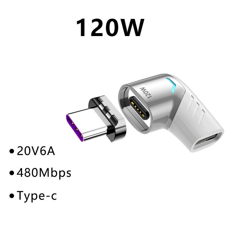 МагнитныйугловойадаптерPALMEXXUSB-C,120W/белый