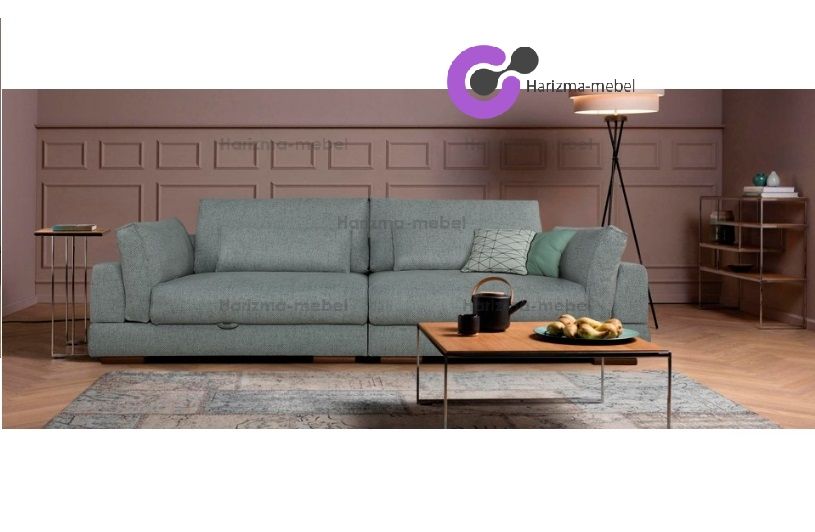 Harizma-mebel Прямой диван Диван модульный Ситти-микс, механизм Еврокнижка, 266х116х90 см,зеленый