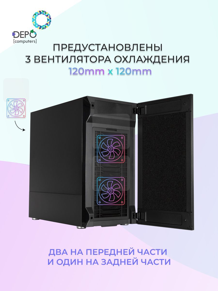 КорпусS400совместносCoolerMaster,шумоизоляция,передняяоткрывающаясяпанель(дверка),3x120mm,w/ODDmATXmTower