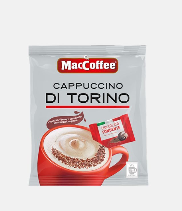 КофейныйнапитокMacCoffeeCappuccinodiTorino,сшоколадом,20штпо25,5г