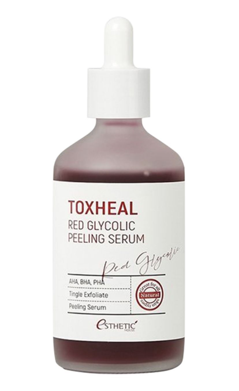 Esthetic house toxheal red glycolic peeling serum. Esthetic House пилинг-сыворотка гликолевая. Пилинг-сыворотка гликолевая Toxheal Red glyucolic peeling Serum, 100 мл. Пилинг-сыворотка для лица Esthetic House Toxheal Red Glycolic peeling Serum 100 мл.