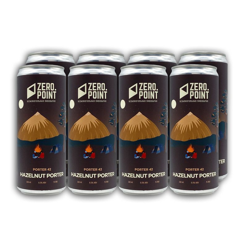 Безалкогольное пиво Zero Point "Porter 42" Hazelnut Porter (8 шт х 0.33 л.)