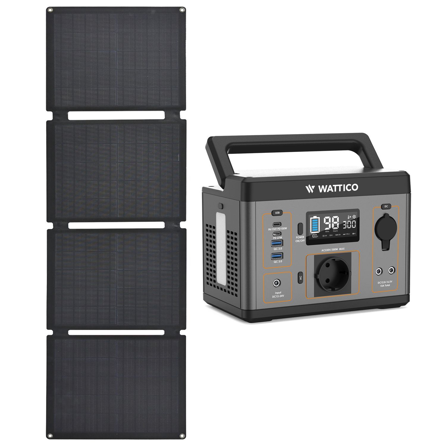 Портативная солнечная электростанция комплект WATTICO Camp 300 PRO ...