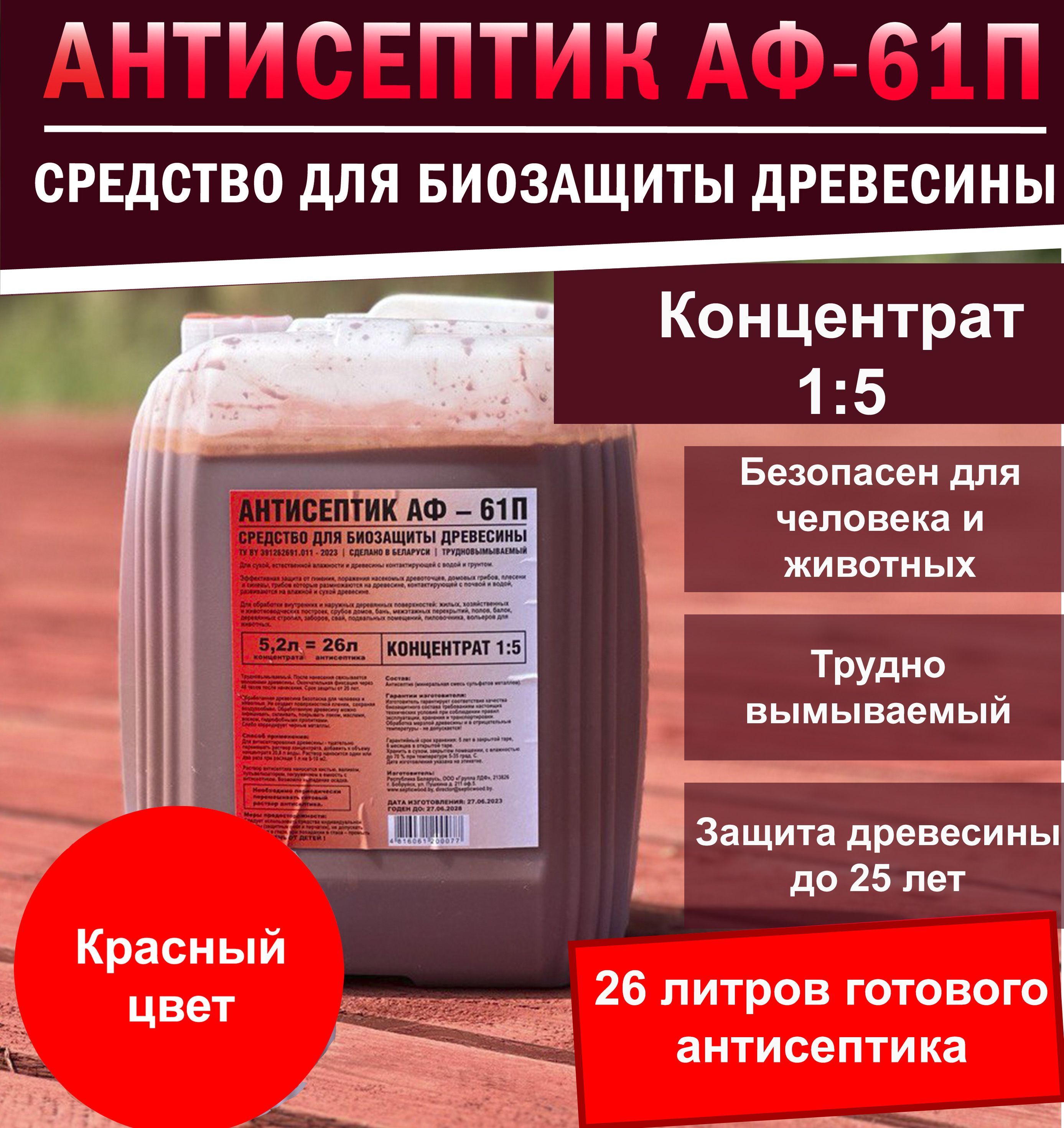 Строительный антисептик АФ 61-П Невымываемый, Глубокого проникновения -  купить по выгодной цене в интернет-магазине OZON (1059321658)