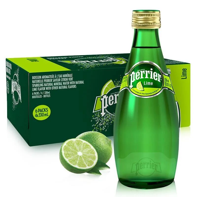 Вода Perrier Lime 0,33 л. Стекло. Перье Лайм минеральная, газ. 24 шт.