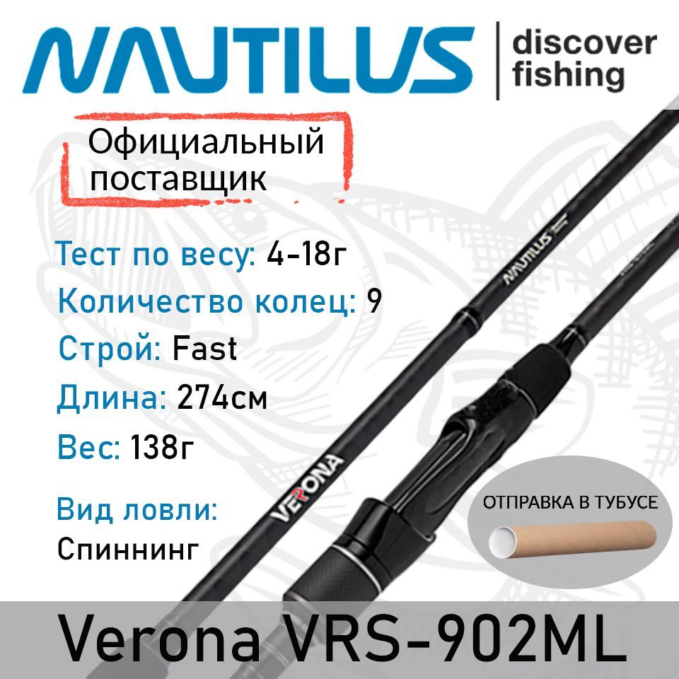 СпиннингNautilusVeronaVRS-902ML274см4-18гр