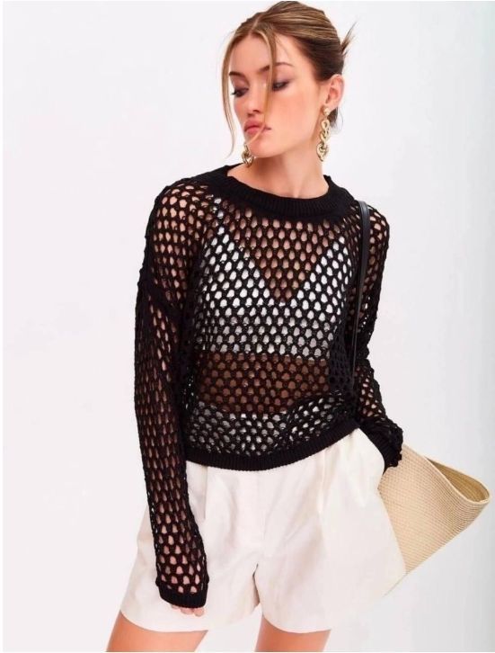 Как носить кофту сетку. Джемпер сеточка. Кофта сетка крючком. Кофта сетка. Блузка в сетку прозрачная.