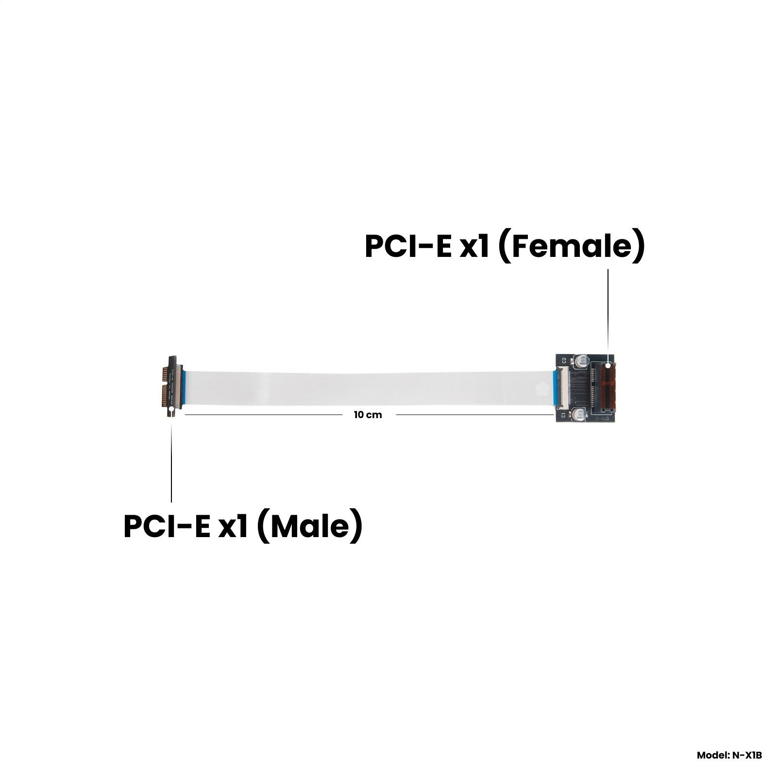 Адаптер-переходник удлинитель с гибким шлейфом PCI-E x1, 10 см, NFHK N-X1B