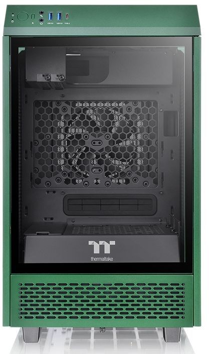 Корпус компьютерный Thermaltake The Tower 100 Racing Green без БП miniITX 1x120mm 3x140mm 2xUSB3.0 audio bott PSU