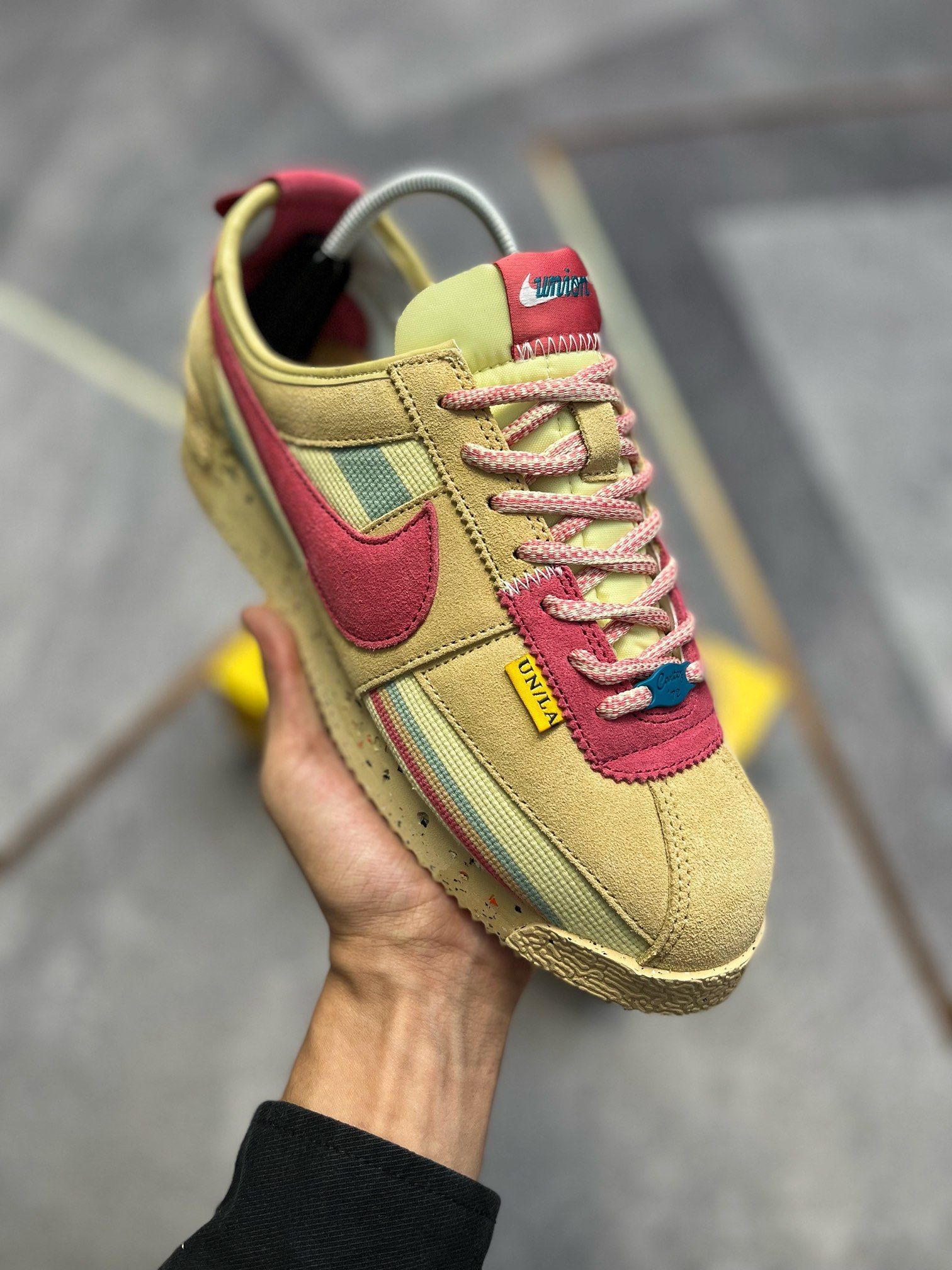 Nike cortez rosa e clearance oro