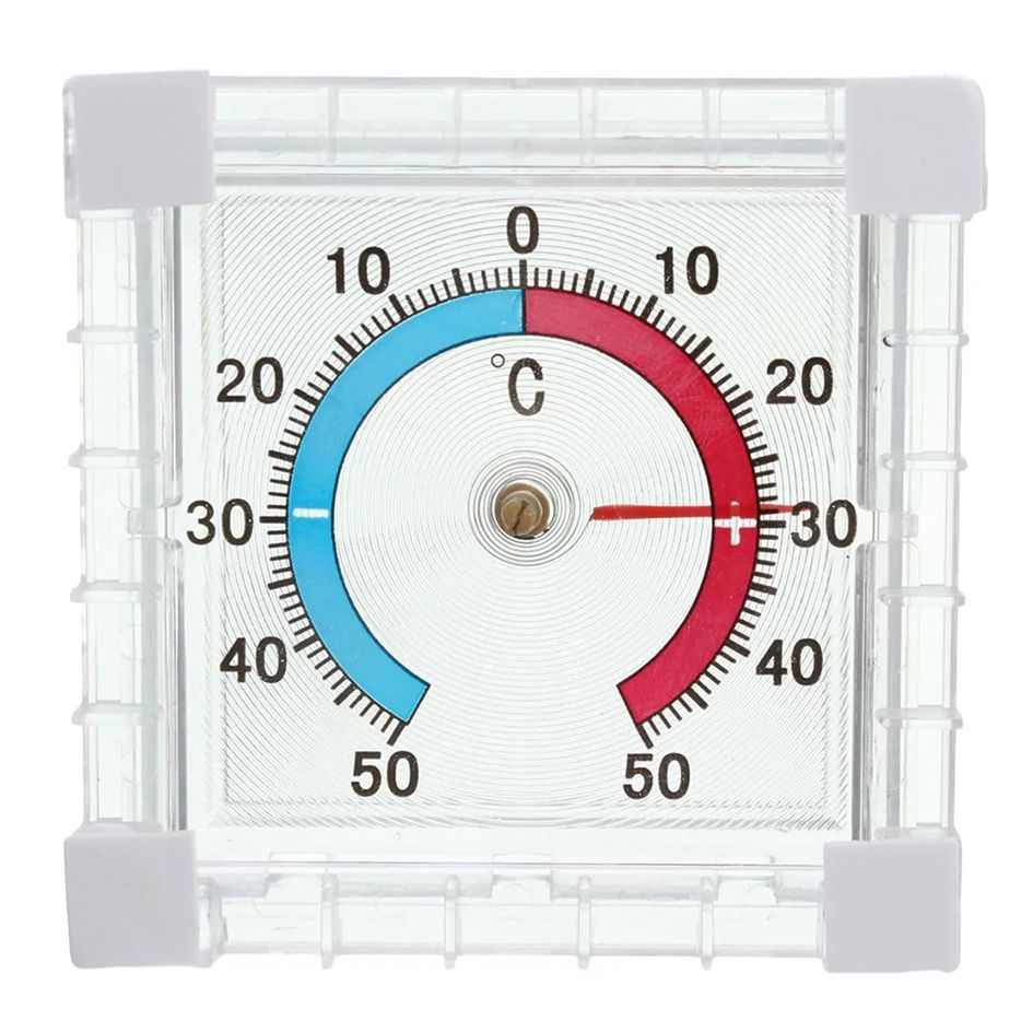 Термометр оконный, биметаллический, квадратный, ТББ, 10x70x75 мм, (шт.)