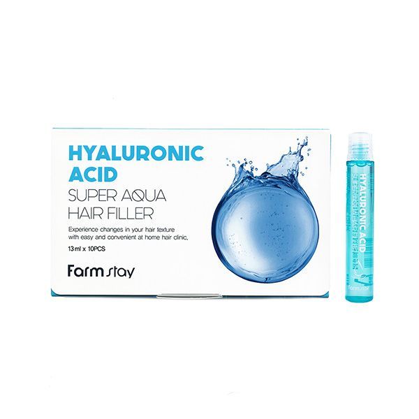 Суперувлажняющий филлер для волос FarmStay Hyaluronic Acid Super Aqua Hair Filler 13мл*10шт