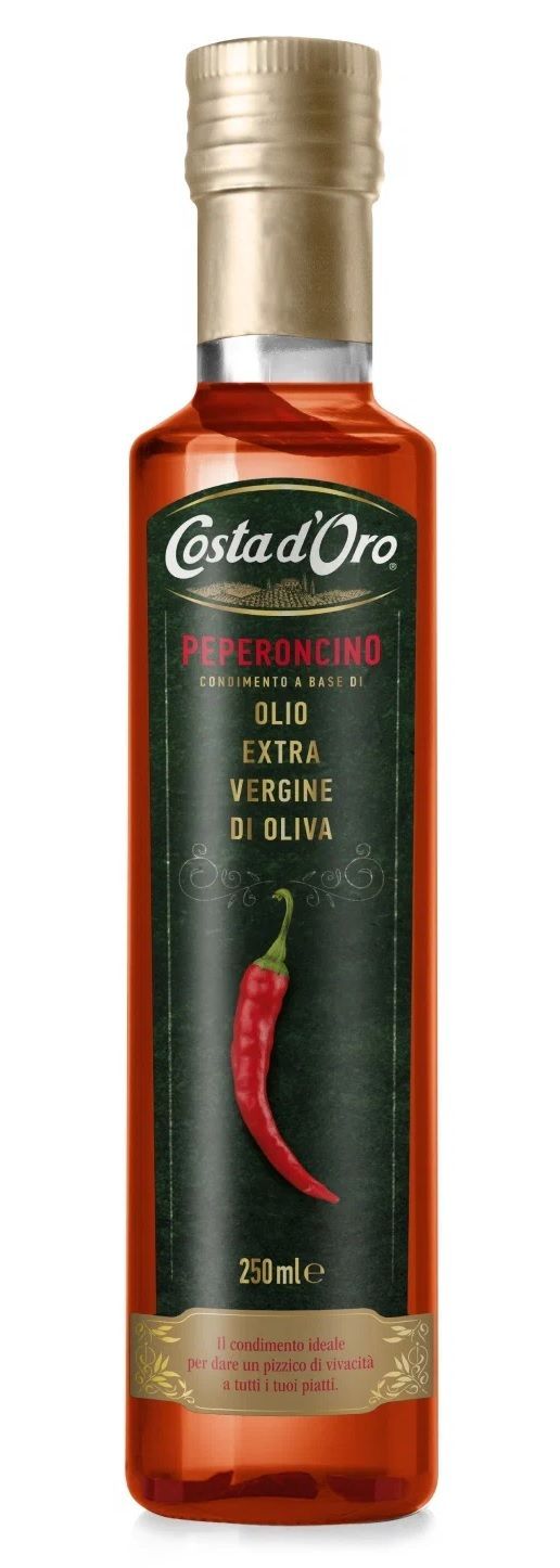 Масло оливковое Extra Vergine "Peperoncino" со вкусом и ароматом перца чили, т.м. Costa d'Oro, 250 мл, Италия