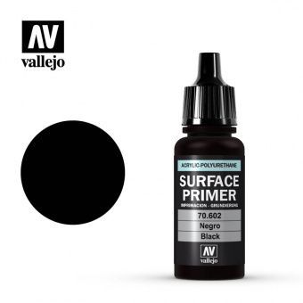 Vallejo Surface Primer Black акриловый полиуретановый грунт черный, 17 мл