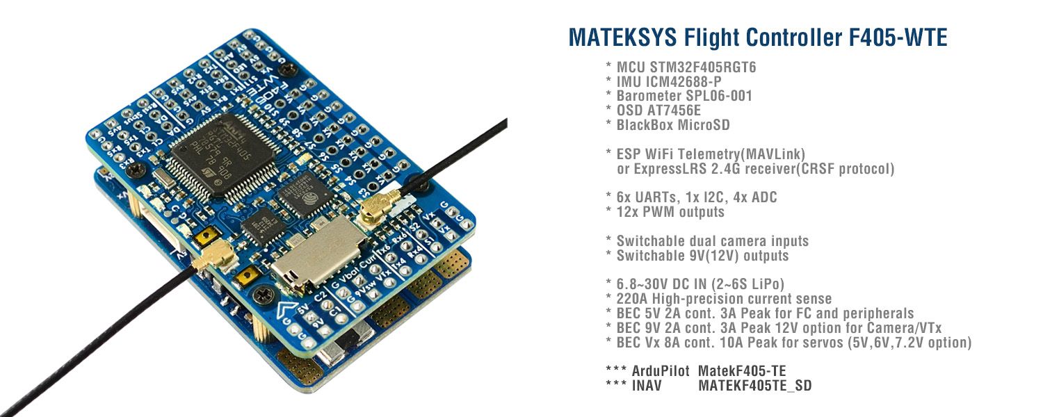 Stm32f405 полетный контроллер схема Полетный контроллер Matek F405-WTE - купить с доставкой по выгодным ценам в инте