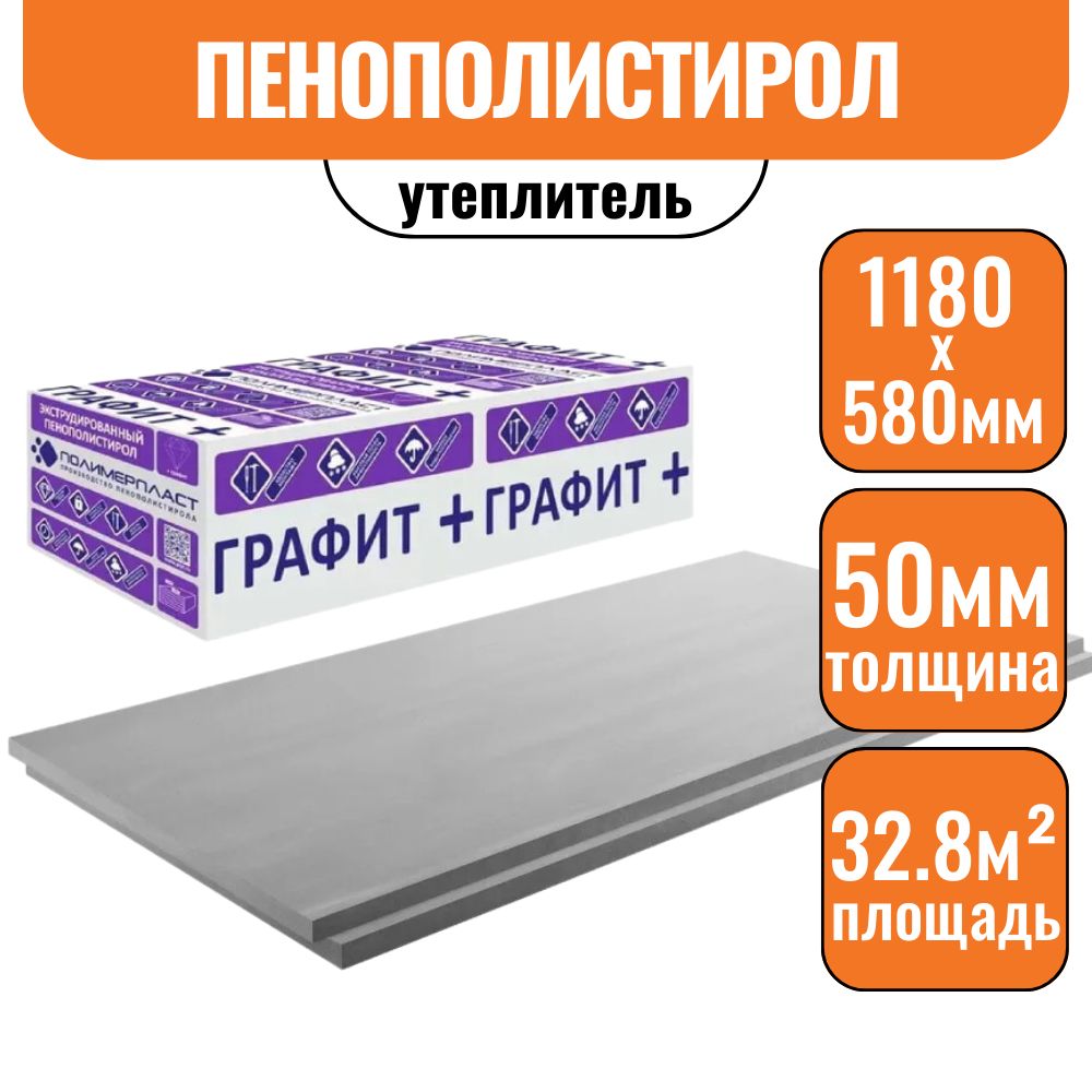 Утеплитель для стен из экструзионного пенополистирола 50мм (48шт) для стен  и потолка ГРАФИТ+ как пеноплэкс, для пола, цоколя, фасада, балкона купить  по доступной цене с доставкой в интернет-магазине OZON (1399608204)