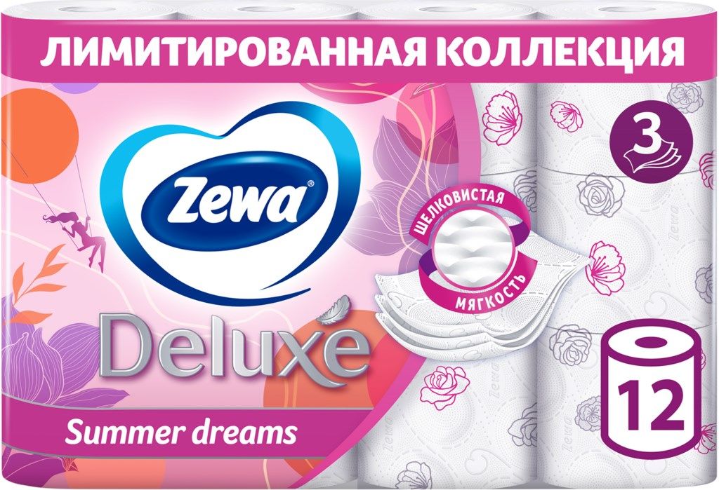 Туалетная бумага zewa deluxe белая 3 слоя. Zewa туалетная бумага 3 слойная 12 рулонов. Зева Делюкс 12 рулонов. Туалетная бумага зева Делюкс. Бумага туалетная зева Делюкс №12 тропические мечты.