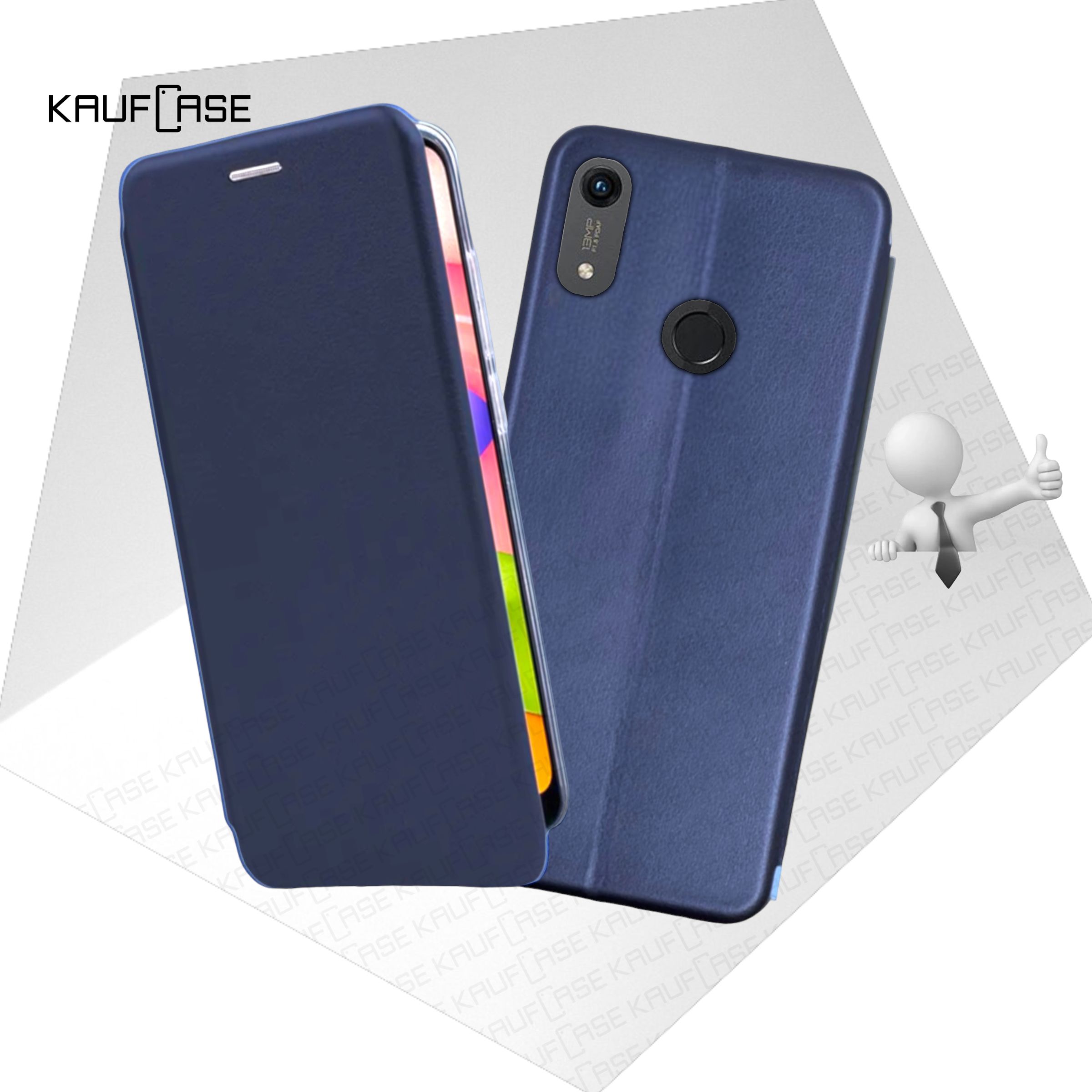 Чехол книжка KaufCase для телефона Huawei Honor 8A /8A Prime /8A Pro/ Y6 2019/ Y6s (6.09"), темно-синий. Трансфомер