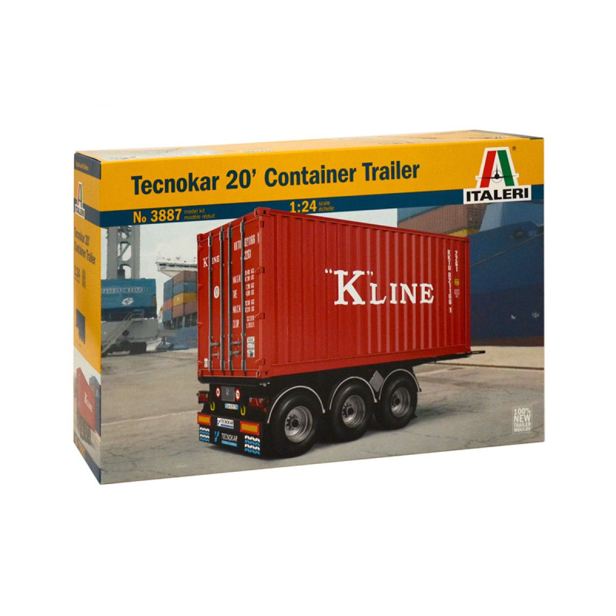 Italeri Сборная модель 3887 Прицеп Tecnokar 20 Container Trailer 1:24 -  купить с доставкой по выгодным ценам в интернет-магазине OZON (1309755889)